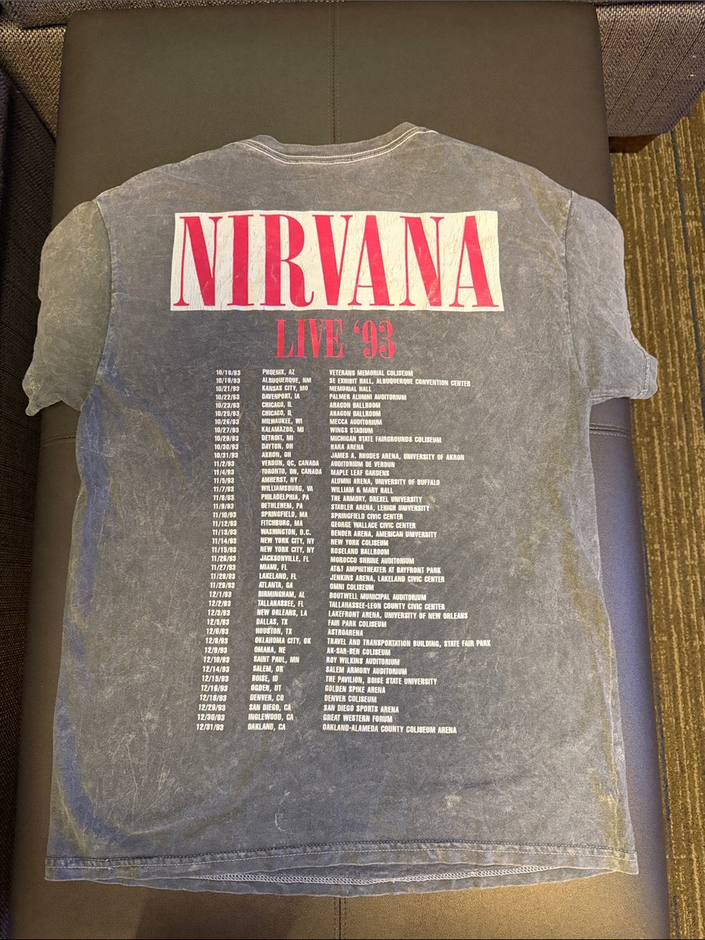 NIRVANA Short-Sleeve 'Live '93' Graphic Tee - Gray with Pink Logo